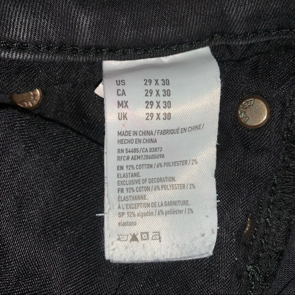 American Eagle Next Level Flex Distressed Jeans Black Size 29x30. - Picture 10 of 10